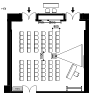 Theater: 60 people (with projection equipment)