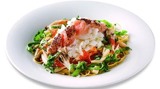 きのこ和風パスタ with 炙り明太子おろし